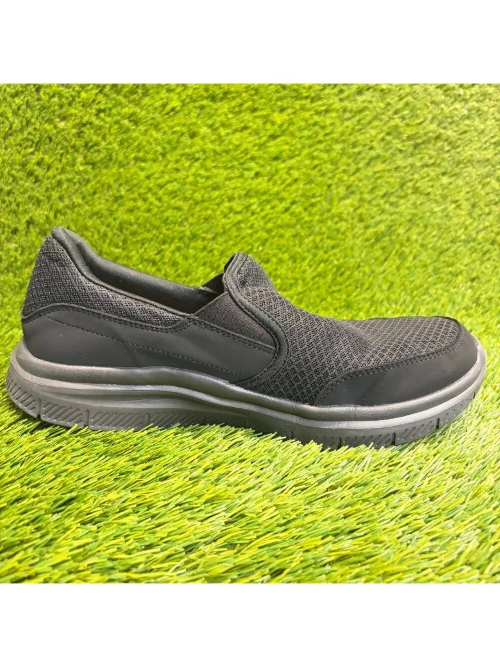 Skechers Flex Advantage Mens Size 8 Black Slip Resistant Slip On Work Shoes